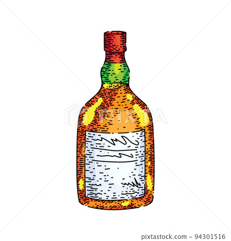rum bottle sketch hand drawn vector rum bottle sketch hand drawn vector 94301516