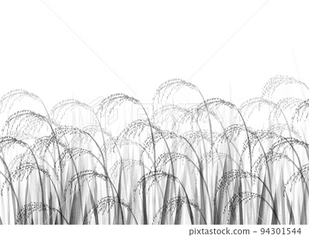 稻田水墨畫（秋季圖背景素材） 94301544