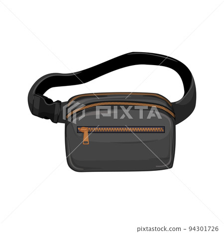 zipper waist bag cartoon vector illustration 94301726