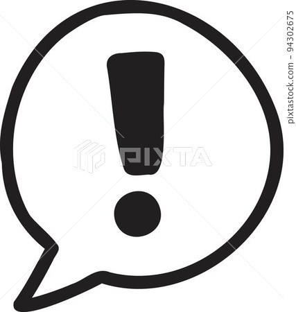 Hand Drawn Exclamation mark and speech box illustration 94302675