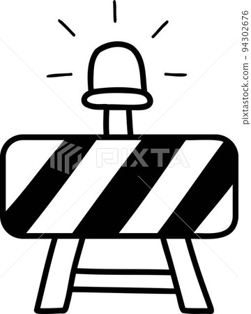 Hand Drawn construction warning sign illustration 94302676