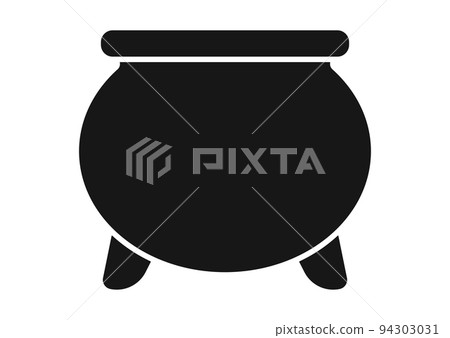 Cauldron halloween witch decoration black silhouette isolated on white background 94303031