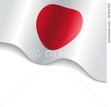 Japanese flag wavy abstract background. Vector illustration. 94303369