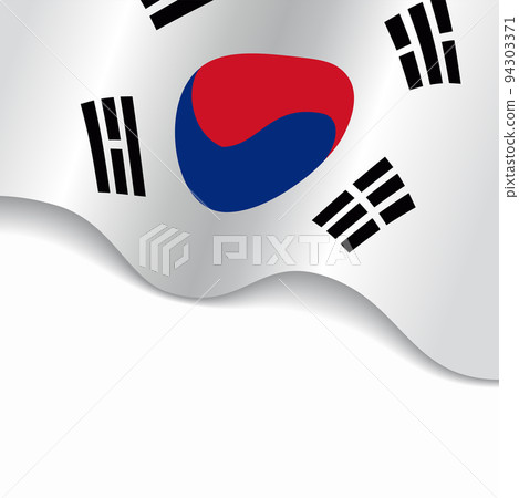 South Korean flag wavy abstract background. Vector illustration. 94303371