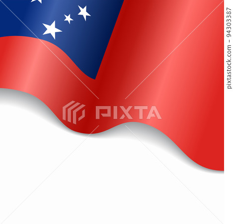 Samoan flag wavy abstract background. Vector illustration. Samoan flag wavy abstract background. Vector illustration. 94303387