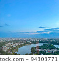 Bucharest view from above during summer sunrise 94303771