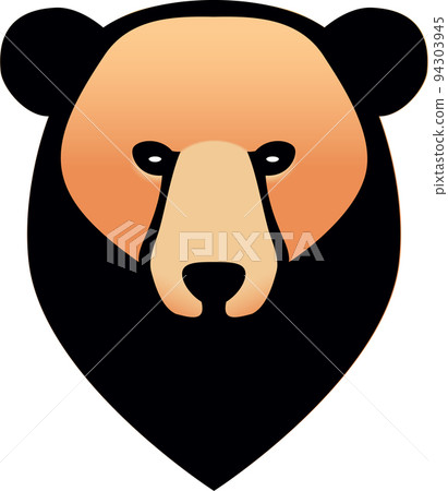 Bear logo in black orange over white Bear logo in black orange over white 94303945