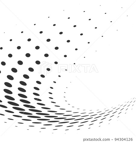Round halftone shape. Dotted curve. Abstract tone Round halftone shape. Dotted curve. Abstract tone 94304126