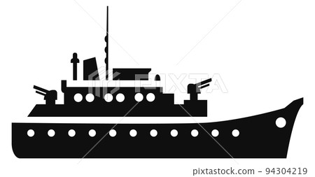 Battleship black icon. Military warship. Armored ship Battleship black icon. Military warship. Armored ship 94304219