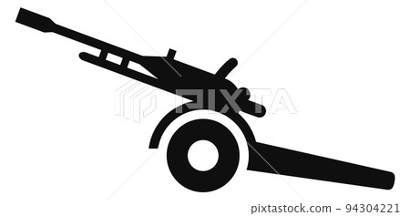 Artillery gun black icon. War fighting weapon Artillery gun black icon. War fighting weapon 94304221