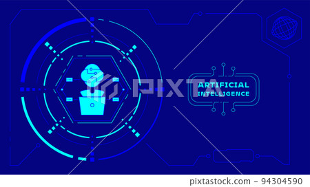 artificial intelligence robot processing data 94304590
