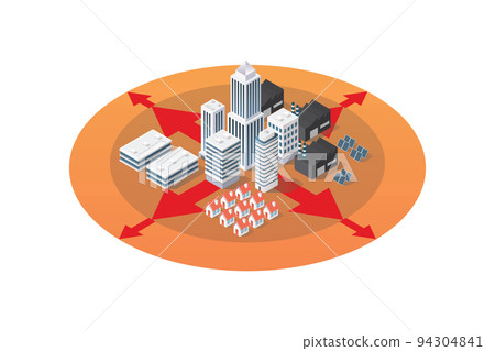 Isometric industrial district cityscape urbanization 94304841