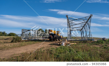 Installation assembly of Steel Tower for Transmission line for sustainable power development Installation assembly of Steel Tower for Transmission line for sustainable power development 94305066