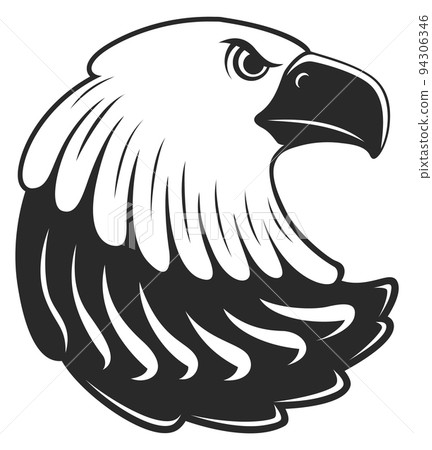 Eagle head insignia. Black patriotic bird symbol 94306346