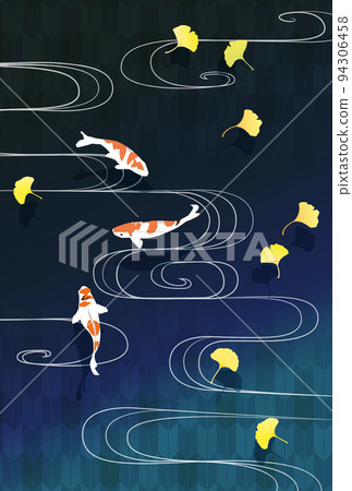 彩色鯉魚和秋季圖像插圖 94306458