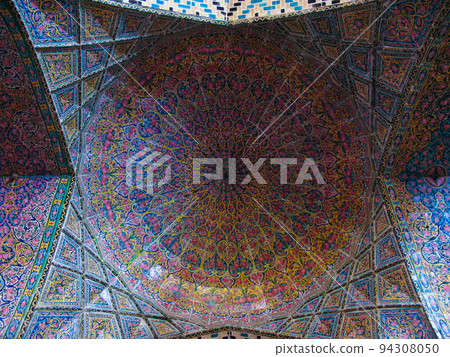 Mosaic ceiling of Nasir ol Molk Mosque in Shiraz Iran 94308050