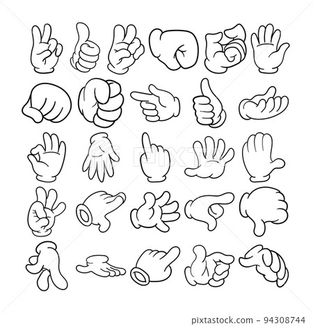 Cartoon Hand Hand-Drawn Doodle Line Art Outlinefork Cartoon Hand Hand-Drawn Doodle Line Art Outlinefork 94308744