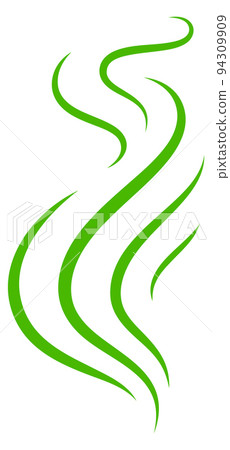 Green curved lines. Warm air stream icon Green curved lines. Warm air stream icon 94309909