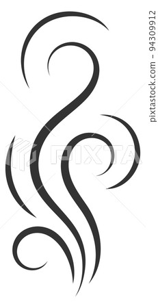 Smoke symbol. Black line steam icon. Heat sign Smoke symbol. Black line steam icon. Heat sign 94309912