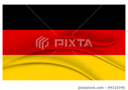 German flag. Silk effect with pleats. Illustration, vector 94310340