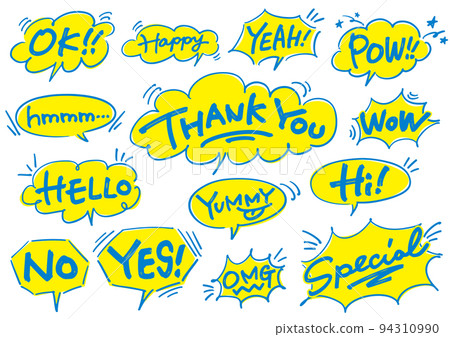 Speech balloons and handwritten message set Speech balloons and handwritten message set 94310990
