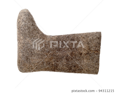 One felt boot isolated on a white background. 94311215