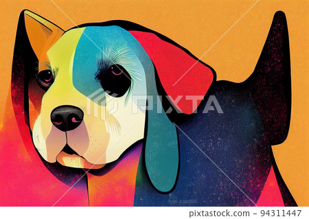 colorful dog head 94311447