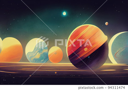 abstract illustration of the planets abstract illustration of the planets 94311474