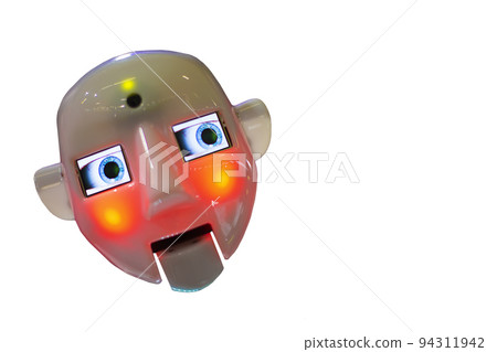 Funny robot face on a white background. Funny robot face on a white background. 94311942