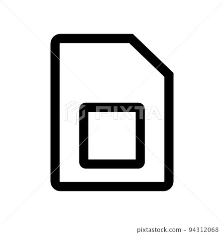 Simple SIM card icon. Cellular communication microchip. vector. Simple SIM card icon. Cellular communication microchip. vector. 94312068