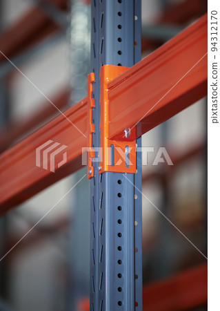 Metal joints of warehouse shelves. Metal joints of warehouse shelves. 94312170
