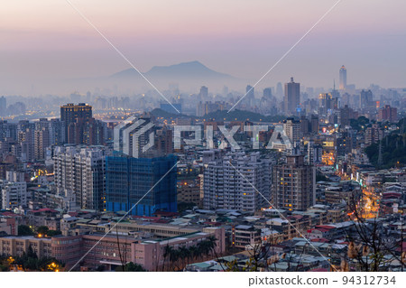 Sunset aerial view of the cityscape of Wenshan District of Taipei from Xianjiyan Sunset aerial view of the cityscape of Wenshan District of Taipei from Xianjiyan 94312734