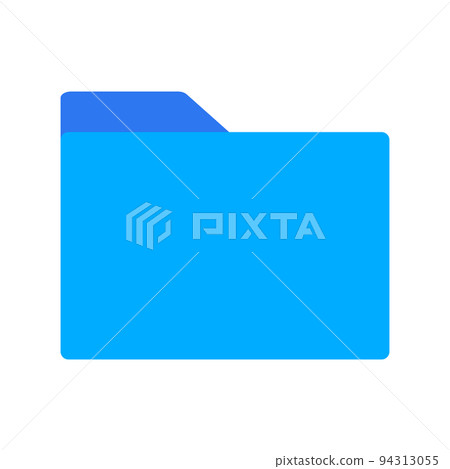 簡單的藍色文件夾圖標。向量。 94313055