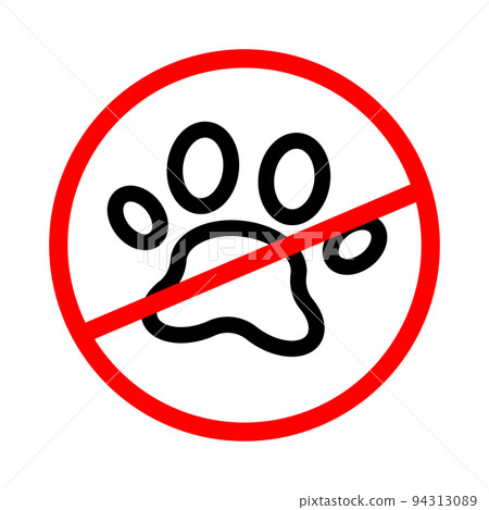 不允許有動物。動物限制標誌。不准帶寵物。向量。 不允許有動物。動物限制標誌。不准帶寵物。向量。 94313089