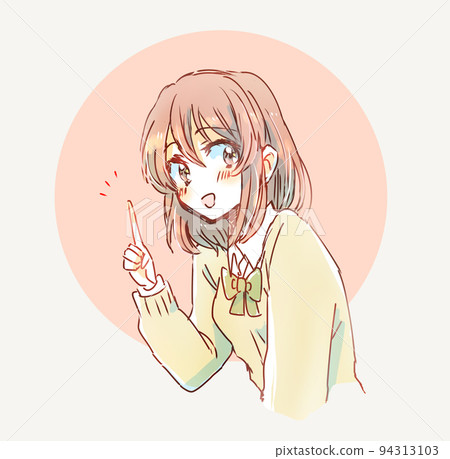 指向食指的女學生 指向食指的女學生 94313103