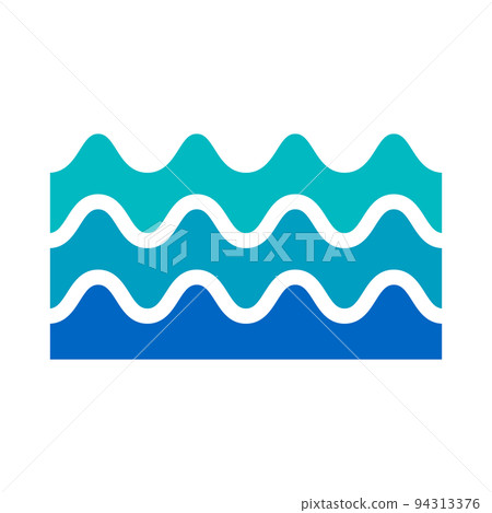 海圖標。海浪。海灘。向量。 海圖標。海浪。海灘。向量。 94313376