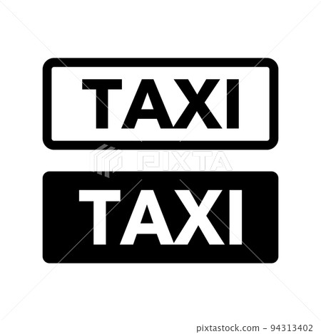 Taxi text logo box icon set. vector. 94313402