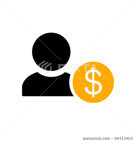 Person and dollar coin icon. vector. 94313403