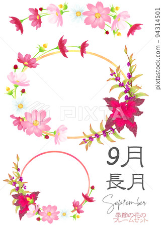 Seasonal Flower Frameset - September (Cosmos, Hagetou, Murasakishikibu) Seasonal Flower Frameset - September (Cosmos, Hagetou, Murasakishikibu) 94314501
