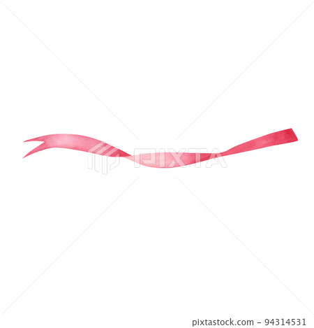 Red silk ribbon isolated on white background. Watercolor hand drawn illustration. Art for design and decoration Red silk ribbon isolated on white background. Watercolor hand drawn illustration. Art for design and decoration 94314531