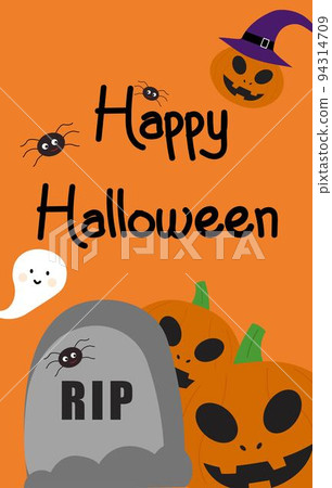 Happy Halloween greeting card. Print for graphic tee, card, decoration. Concept for party, holiday. Happy Halloween greeting card. Print for graphic tee, card, decoration. Concept for party, holiday. 94314709