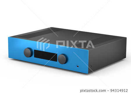 HiFi system with turntable and amplifier for home theater on white background. HiFi system with turntable and amplifier for home theater on white background. 94314912