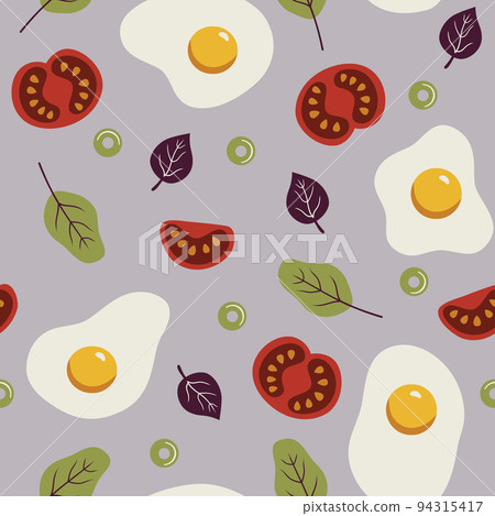 Healthy food breakfast seamless pattern background. Vector illustration 94315417