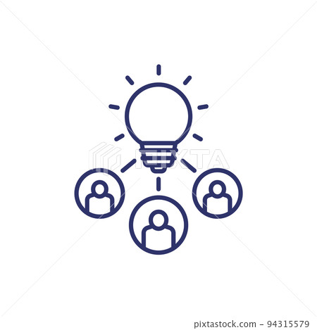 people with an idea line icon people with an idea line icon 94315579