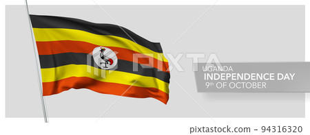 Uganda happy independence day greeting card, banner vector illustration 94316320