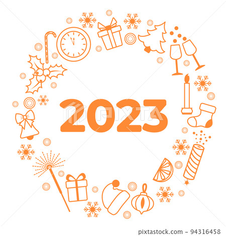 2023 New year Merry Christmas tree Winter Holiday 2023 New year Merry Christmas tree Winter Holiday 94316458