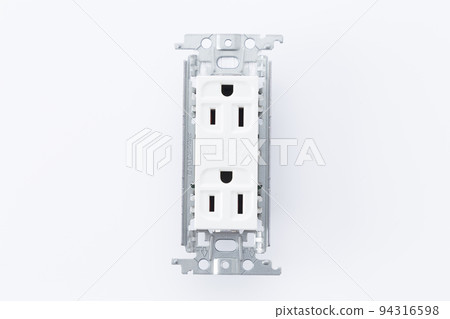Electrical outlet on white background 94316598