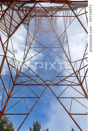 Construction of the transmitter tower on Mount Pantokrator, island of Corfu 94316971