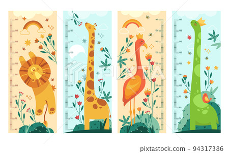 Growth meter or ruler for children, vector banners 94317386