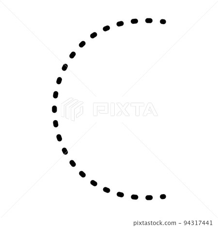 Tracing Alphabet letter C prewriting dotted line element for kindergarten, preschool and Montessori school kids worksheet for handwriting practice activty. 94317441